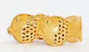 Handmade Wooden Fish Pair Jali Cut/Carved/Handcraf