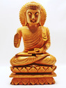 Handmade Wooden Buddha Medidating Lotus
