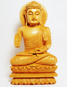 Handmade Wooden Buddha Medidating Lotus