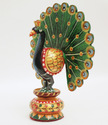 Handmade Wooden Painted Chatter Peacock