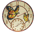 14 Poly Resin Mosaic Butterflies Clock with Thermo