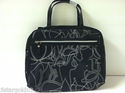 New Lancome Black Nylon Patent Cosmetic Bag 