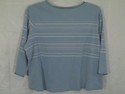 Womens 20/22W knit tiop blue with white stripes ex