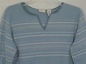 Womens 20/22W knit tiop blue with white stripes ex