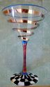  6 Mackenzie Childs Whirlgig martini glasses handb