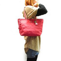 NEW!! COACH Signature Stitch Nylon Tote 17668 Red