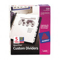 Direct Print Punched Presentation Dividers, 5-Tab,