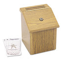 Wood Suggestion Box, Latch Lid Key Lock, 7 3/4 x 7