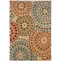 NEW Beige Abstract Rug (5' x 7'6)