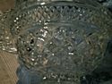 Cut pattern glass lidded candy dish 