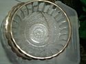 Glass patterned small bowls gold trim  