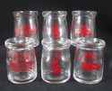 6-PIECE SET OF GLASS MINI CREAMER BOTTLES #2 