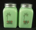 JADEITE "GATE" ARCH SALT & PEPPER SHAKERS JADITE