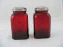 ROYAL RED SQUARE SALT AND PEPPER SHAKER 