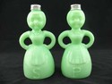 JADEITE WOMAN SALT & PEPPER SHAKERS JADITE  