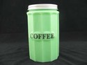 JADEITE "COFFEE"  CANISTER WITH SCREW ON LID JADIT