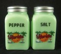 JADEITE "FLORIDA SOUVENIR" ARCH SALT & PEPPER SHAK