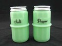 JADEITE ROUND SALT & PEPPER SHAKERS JADITE  