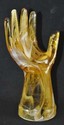 AMBER SLAG GLASS HAND SHAPED RING HOLDER