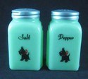 JADEITE "SCOTTY" ARCH SALT & PEPPER SHAKERS 