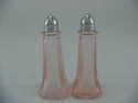 PINK SALT AND PEPPER SET RAISED FLORAL DESIGN