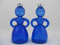 COBALT BLUE WOMAN SALT & PEPPER SHAKERS 