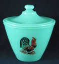 JADEITE ROOSTER "GREASE JAR"  JADITE  