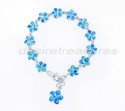 10mm Blue Opal Plumerial Authentic 925 Sterling Si