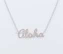 ALOHA 925 Solid Sterling Silver Hand Carved Hawaii