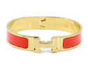 H Buckle Enamel 18K Gold Electroplated Titianium B