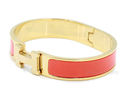 H Buckle Enamel 18K Gold Electroplated Titianium B