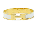 H Buckle Enamel 18K Gold Electroplated Titianium B