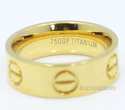 Love Ring 18K Gold Electroplated Titanium 7mm Wide