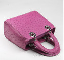 Most Luxury Exotic Ostich Skin Leather Fuchsia Ero