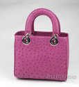 Most Luxury Exotic Ostich Skin Leather Fuchsia Ero