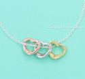 Authentic 925 Solid Sterling Silver Tri Open Heart