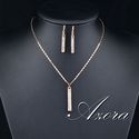 18k Gold Plated Drop Earrings & Pendant Necklace (