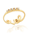 Gold Plated Reversible Crystal Love Ring (FREE SHI