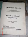 Triumph TR250 Original Workshop Manual Supplement