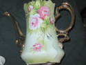 Lefton China Green Heritage Coffee / Chocolate Pot