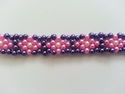 Handmade Purple/Pink Diamond Glass Beaded Bracelet