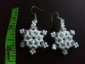 Handmade Clear/White Glass/Crystal Beaded Snowflak