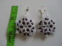 Handmade Metallic Purple/White Glass/Crystal Beade