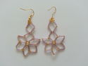 Handmade Rainbow Pink/Gold Glass Beaded Star/Flowe