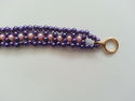 Handmade Purple/Pink Glass Beaded Bracelet/Anklet 