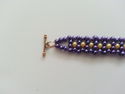 Handmade Purple/Yellow Glass Beaded Bracelet/Ankle