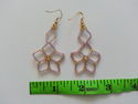 Handmade Rainbow Pink/Gold Glass Beaded Star Earri