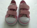 Toddler Girl's Sparkly Pink/Gray Velcro Hello Kitt