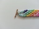 Handmade Rainbow Glass Beaded Bracelet w/ Toggle C