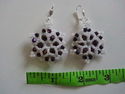 Handmade Metallic Purple/White Glass/Crystal Beade